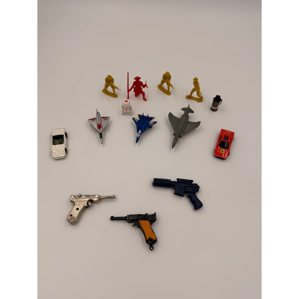 Vintage miniature Toy Lot Hot Wheels Cars Fighter Jets Plastic Army Men